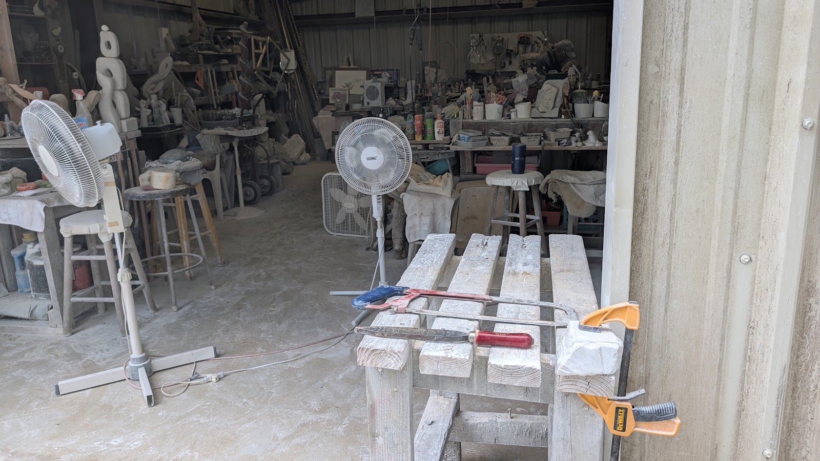 Paul teaching stone carving